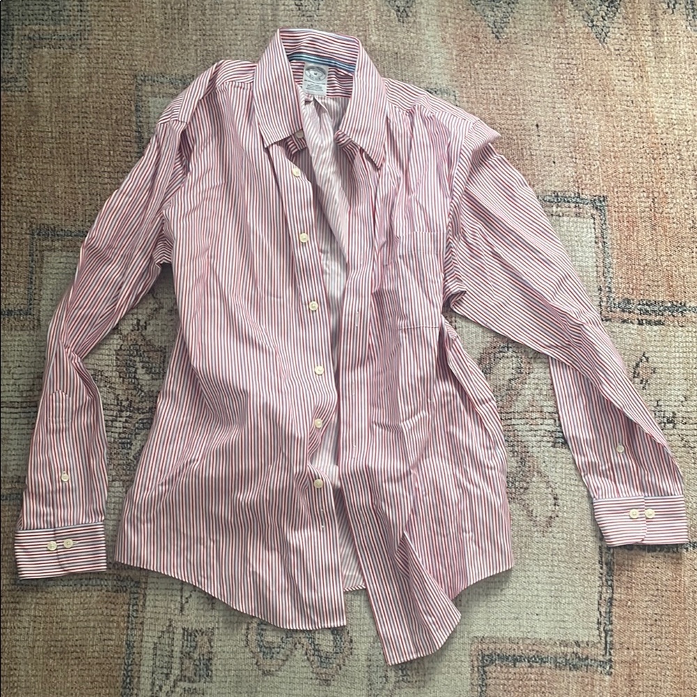 Brooks Brothers Red and White, Blue Striped Dress Shirt